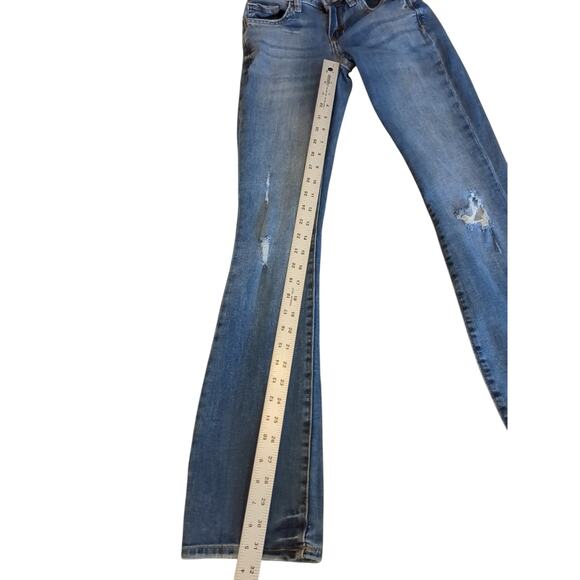 Arizona Distressed Midrise Bootcut Stretch Jeans 0 Women's - Picture 4 of 8